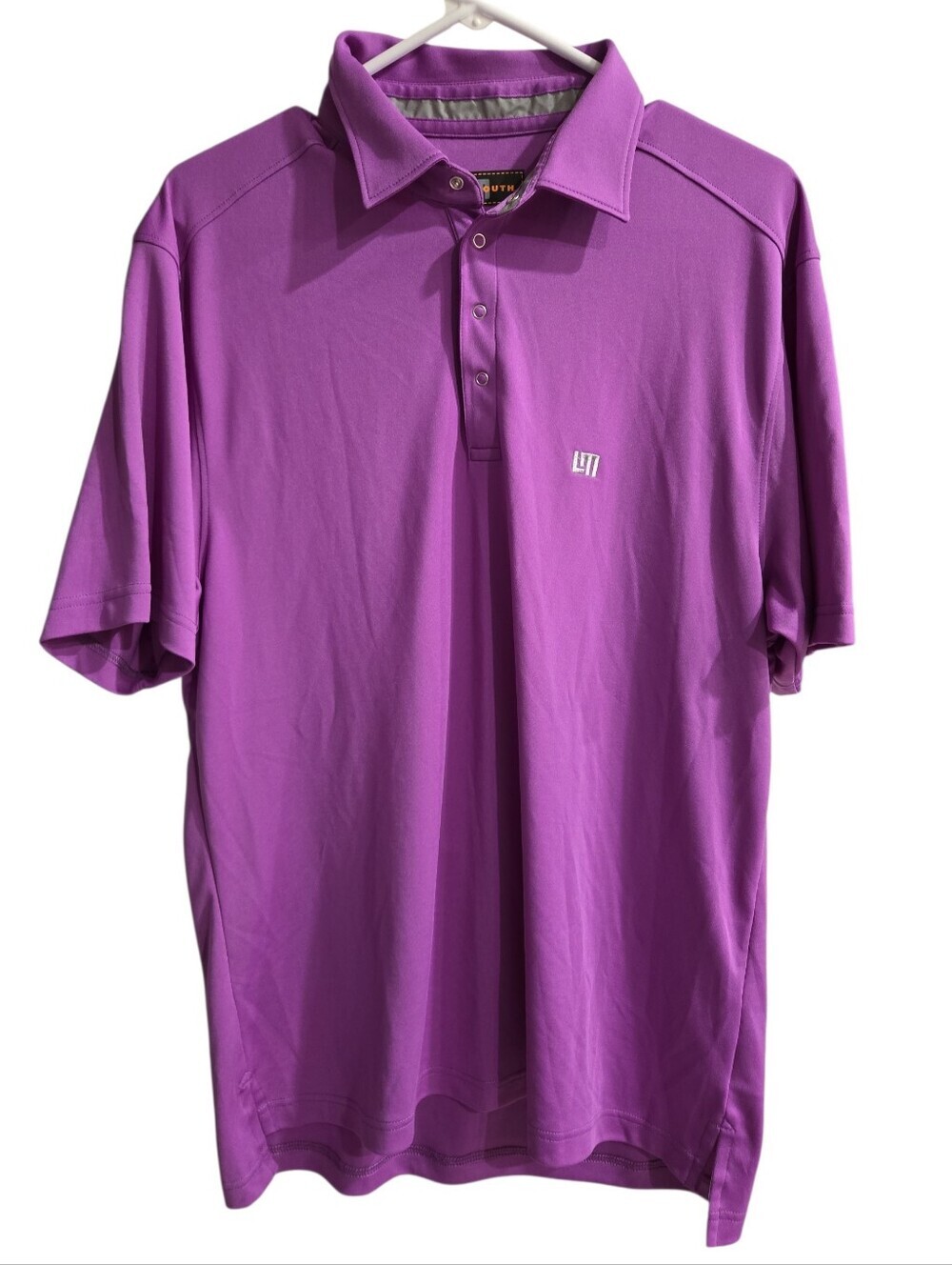 LOUDMOUTH PERFORMANCE GOLF POLO. SIZE LARGE. PURPLE